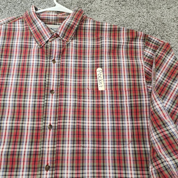 Abercrombie & Fitch Shirt Men's XL Red Plaid Long Sleeve Relaxed Fit Button Down - Picture 3 of 10